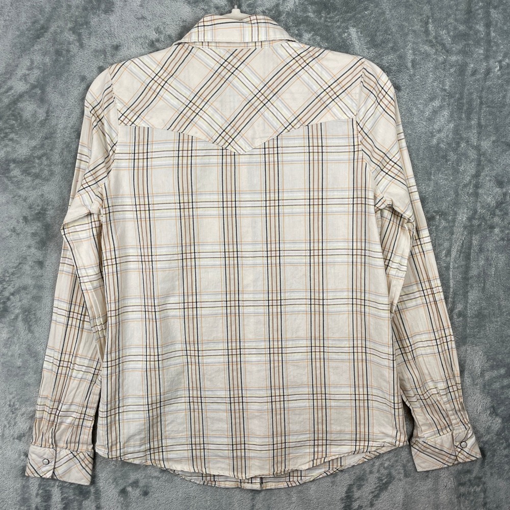 BKE Buckle Pearl Snap Shirt Women XS Plaid Fitted Cotton Western‎ Rodeo Cowgirl - Picture 4 of 9